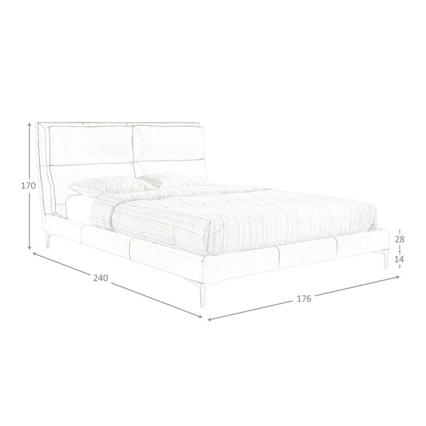 Mink-colored faux leather bed