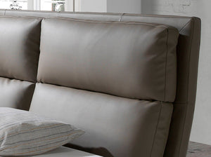 Mink-colored faux leather bed