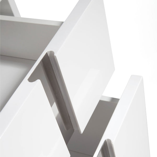 Chiffonier in white wood and chromed steel