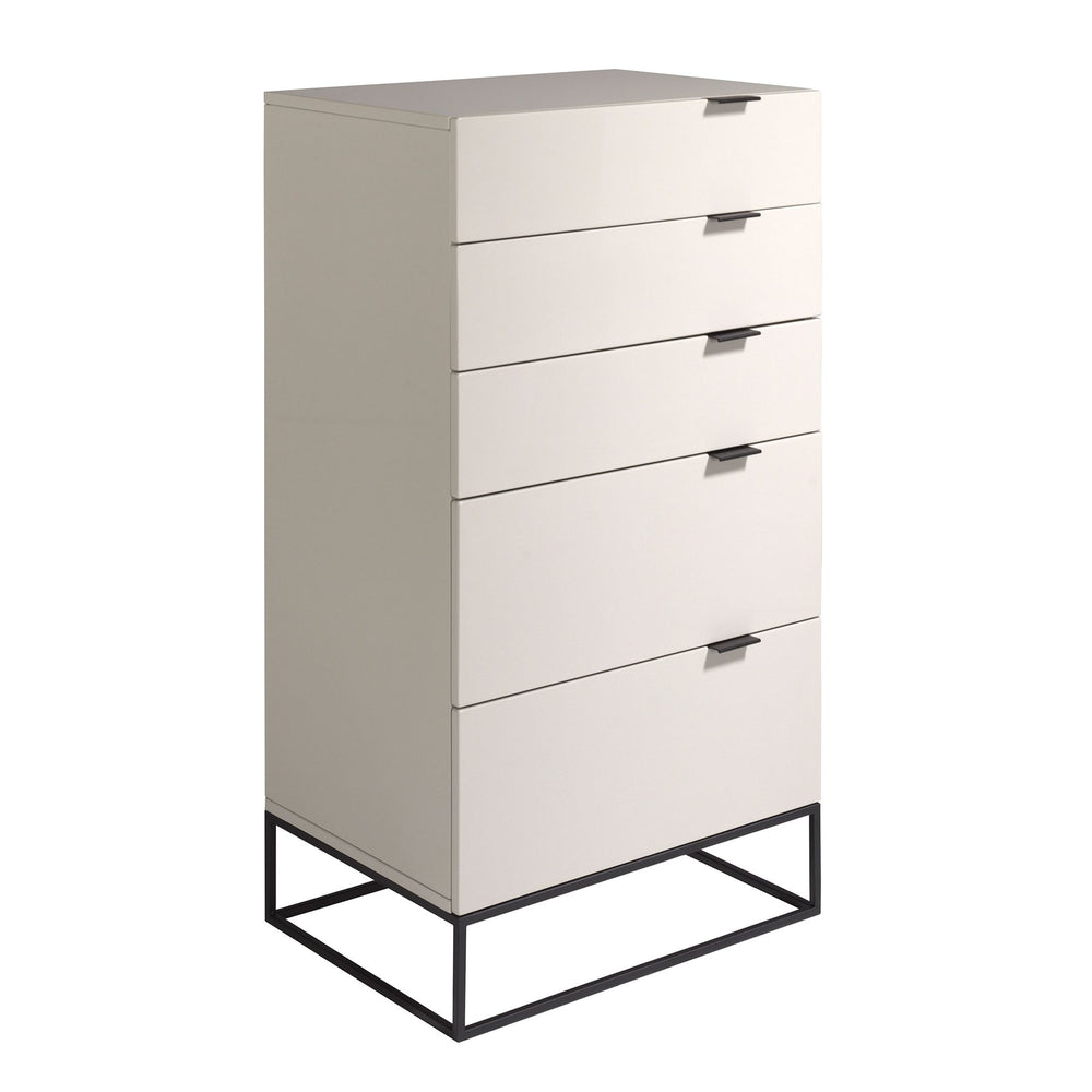 Chiffonier in gray wood and black steel