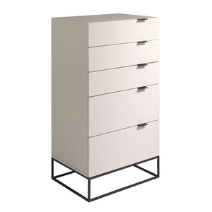 Chiffonier in gray wood and black steel