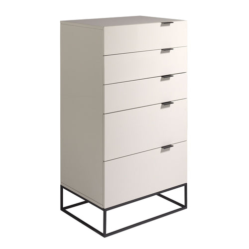 Chiffonier in gray wood and black steel