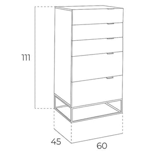 Chiffonier in gray wood and black steel
