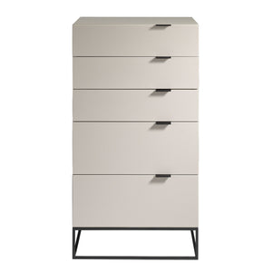 Chiffonier in gray wood and black steel