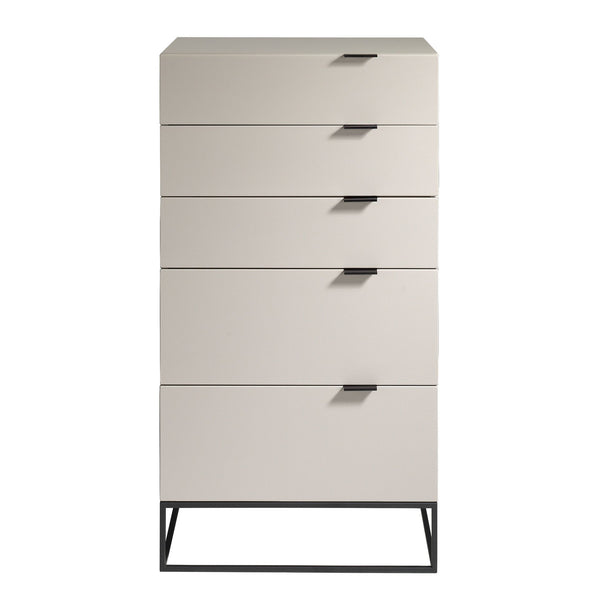 Chiffonier in gray wood and black steel