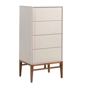 Beige and walnut wood chiffonier