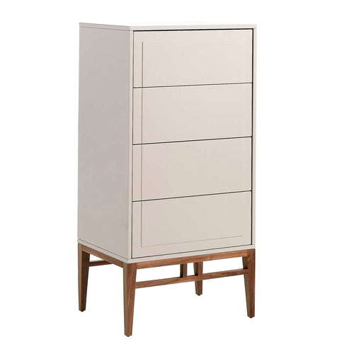 Beige and walnut wood chiffonier