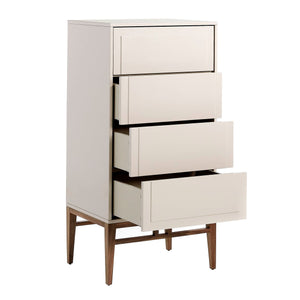 Beige and walnut wood chiffonier