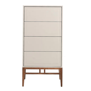 Beige and walnut wood chiffonier