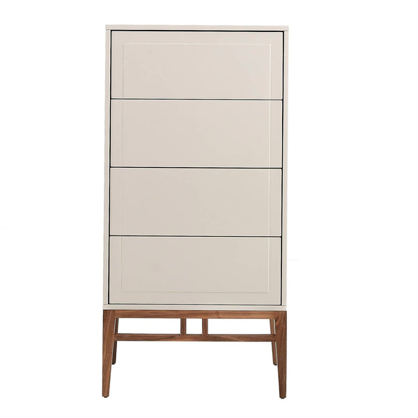 Beige and walnut wood chiffonier