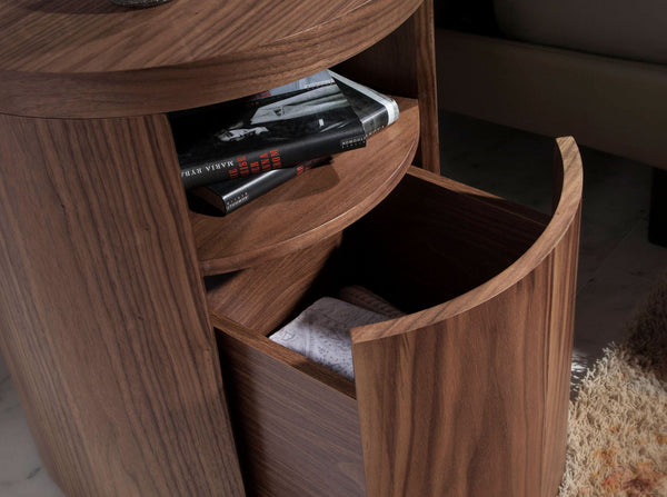 Walnut bedside table