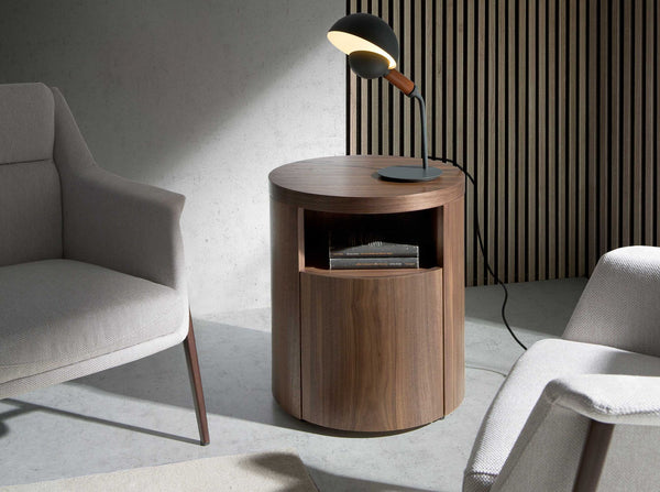 Walnut bedside table