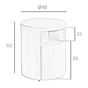 Walnut bedside table