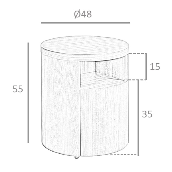 Walnut bedside table