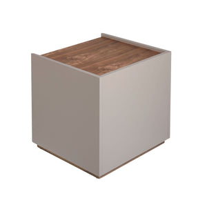Bedside table in gray and walnut wood