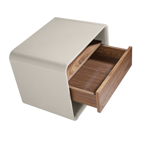 Bedside table in walnut and gray wood