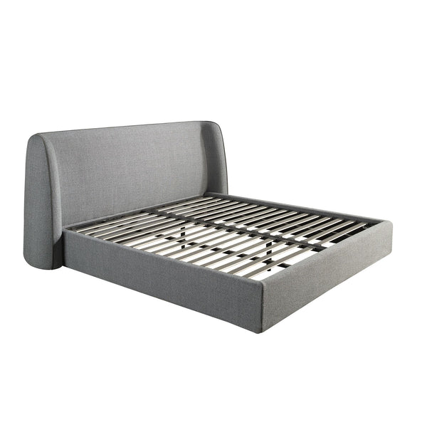 Dark gray fabric bed