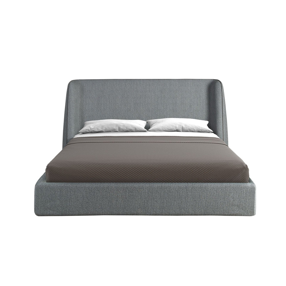 Dark gray fabric bed