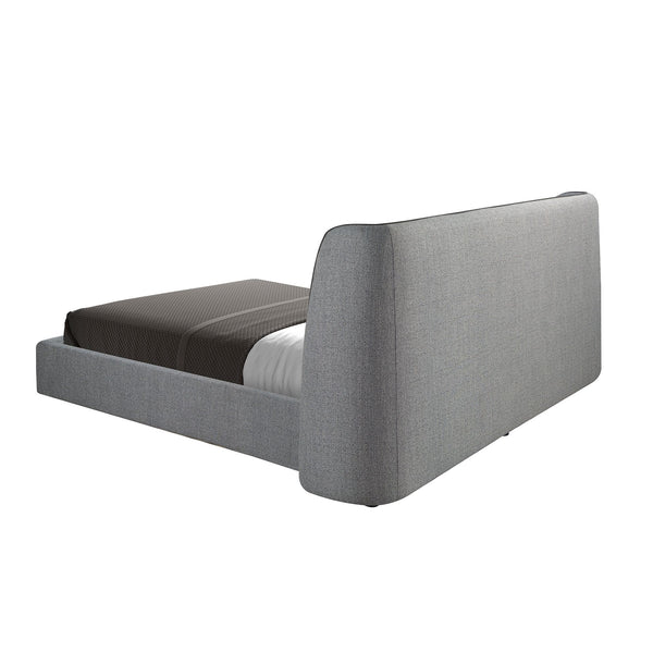 Dark gray fabric bed