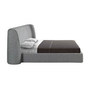 Dark gray fabric bed