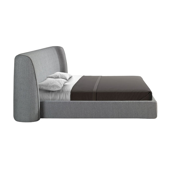 Dark gray fabric bed