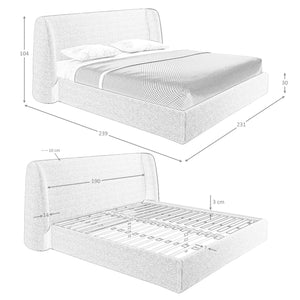 Dark gray fabric bed