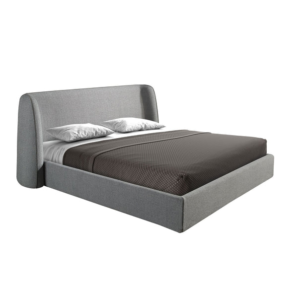Dark gray fabric bed