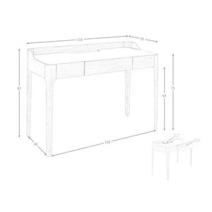 Desk with synthetic leather and walnut top