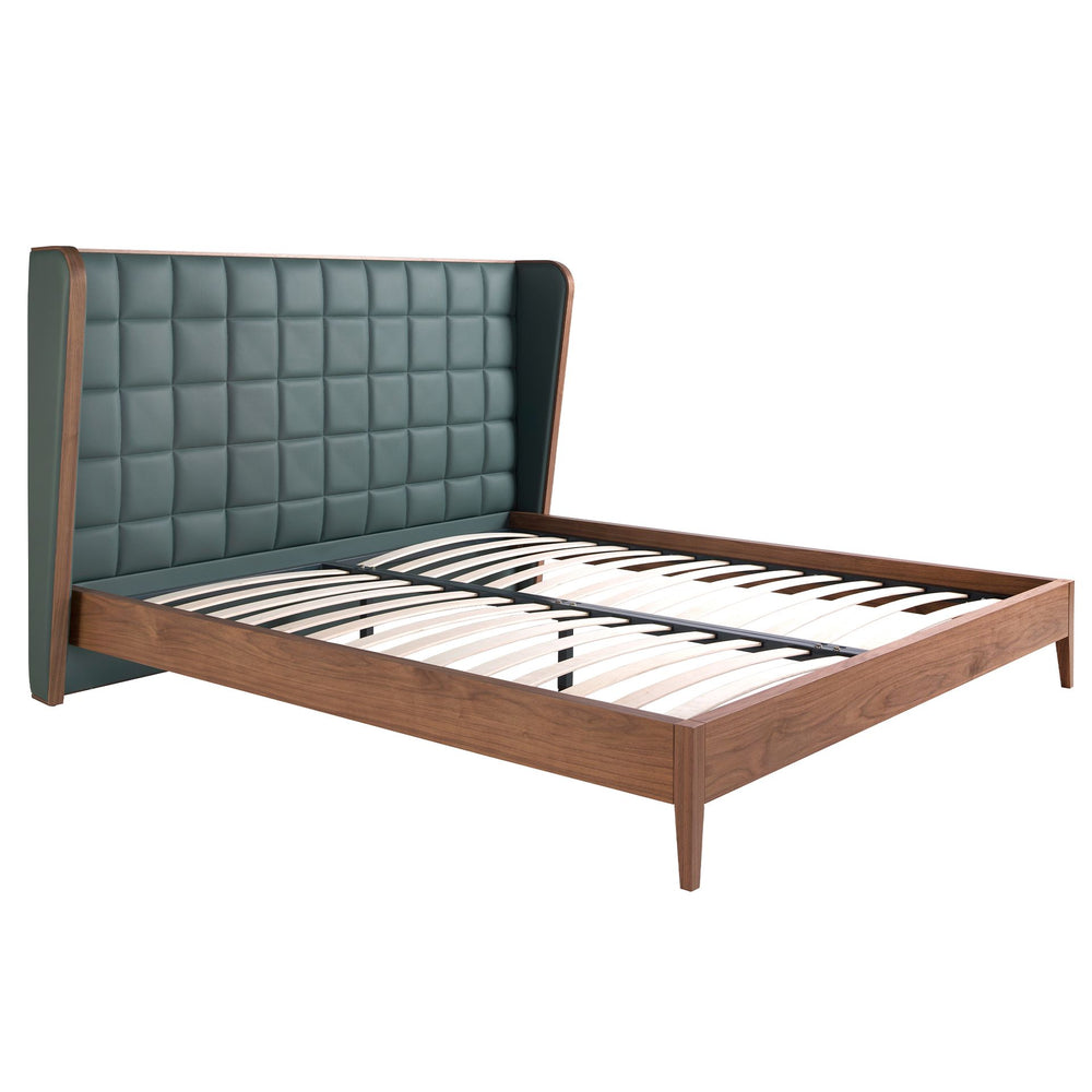 Dark green eco-leather bed