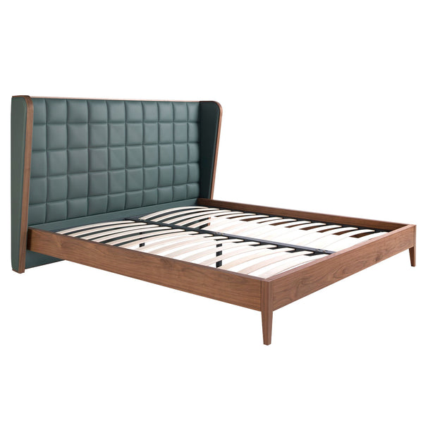 Dark green eco-leather bed