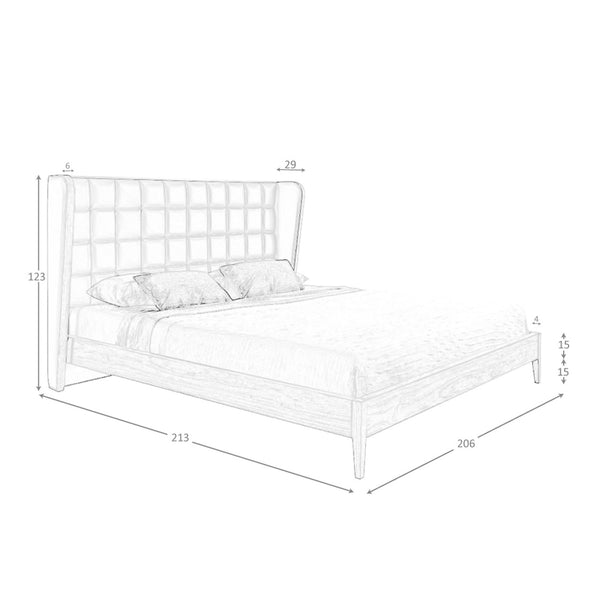 Dark green eco-leather bed
