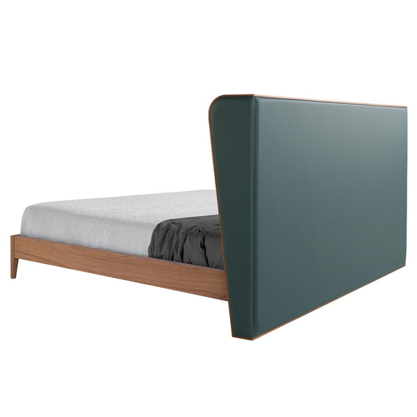Dark green eco-leather bed