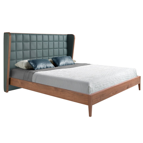 Dark green eco-leather bed