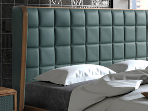 Dark green eco-leather bed