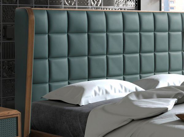 Dark green eco-leather bed