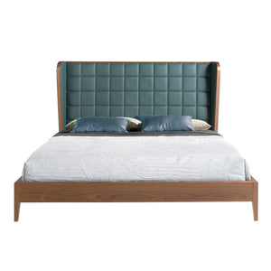 Dark green eco-leather bed