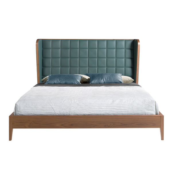 Dark green eco-leather bed