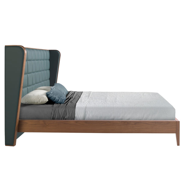 Dark green eco-leather bed