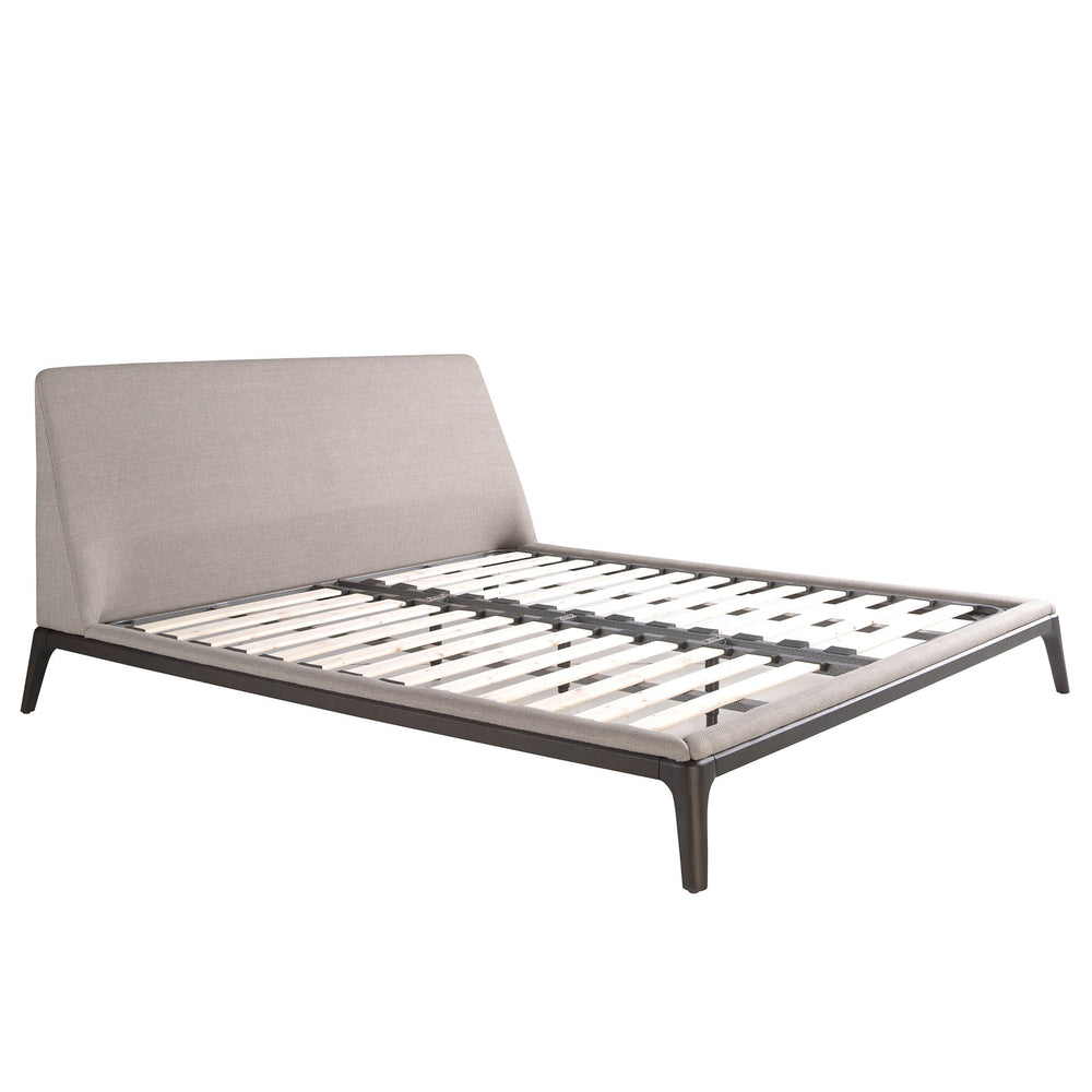 Gray fabric bed