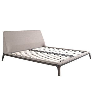 Gray fabric bed