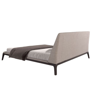 Gray fabric bed