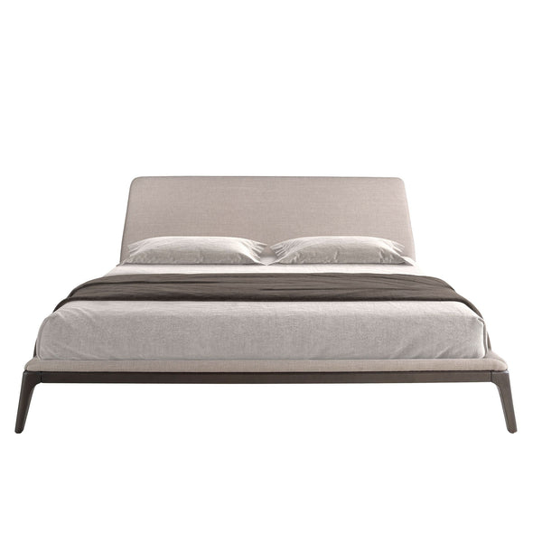 Gray fabric bed