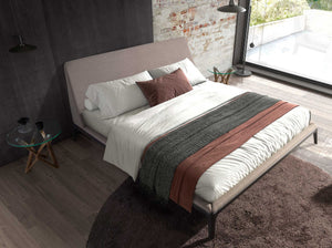 Gray fabric bed