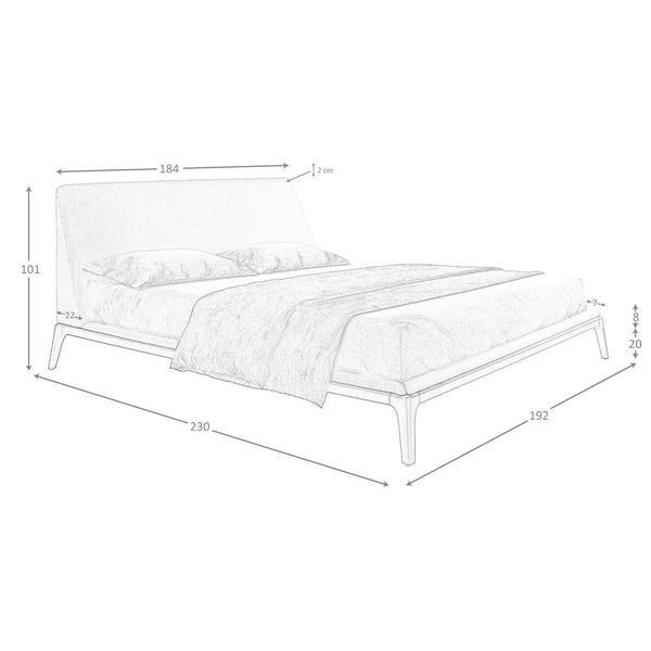 Gray fabric bed