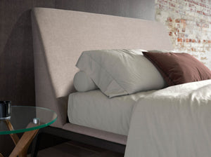 Gray fabric bed