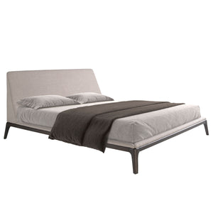 Gray fabric bed