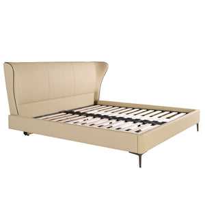 Cream faux leather bed