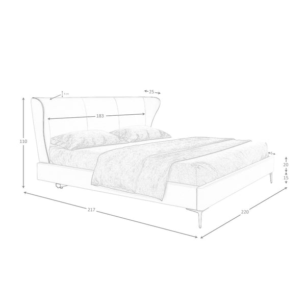 Cream faux leather bed