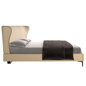 Cream faux leather bed