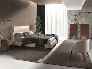 Cream faux leather bed